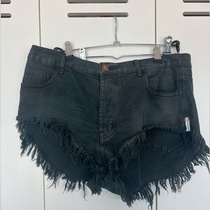 One Teaspoon Mini High Waisted Jean Shorts
